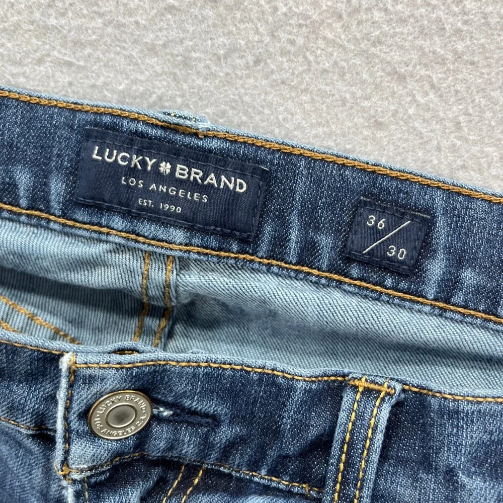 Lucky Brand Jeans Mens 36 Blue Denim Athletic Slim Fit Distressed Streetwear